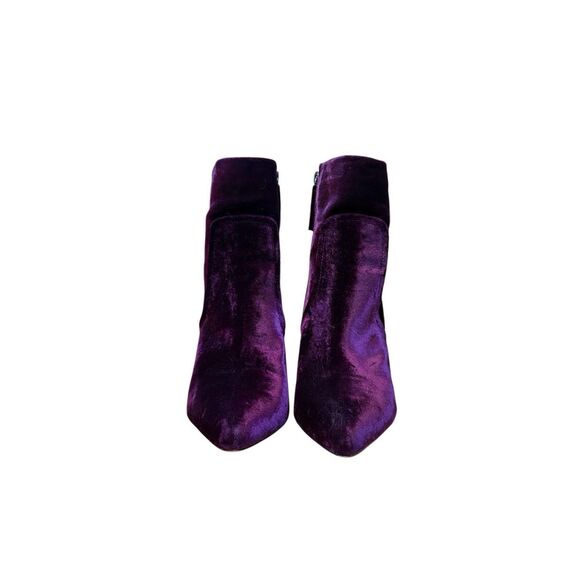 Steve Madden Velvet Boots Women 9M Purple Block Heel - Picture 2 of 9